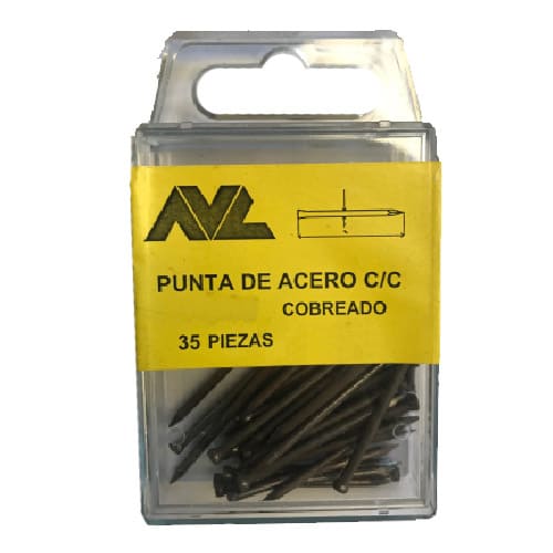 BLISTER PUNTA ACERO CONICA COBREADA 2X35