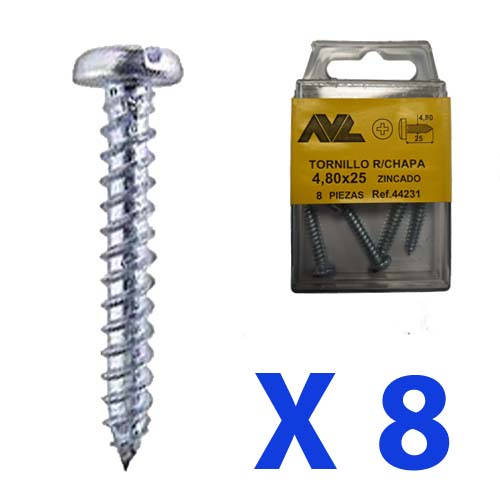 BLISTER TORNILLO R/CHAPA ZN 4,8X25