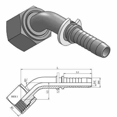 [0314611] CODO 45 ORFS 1"-08